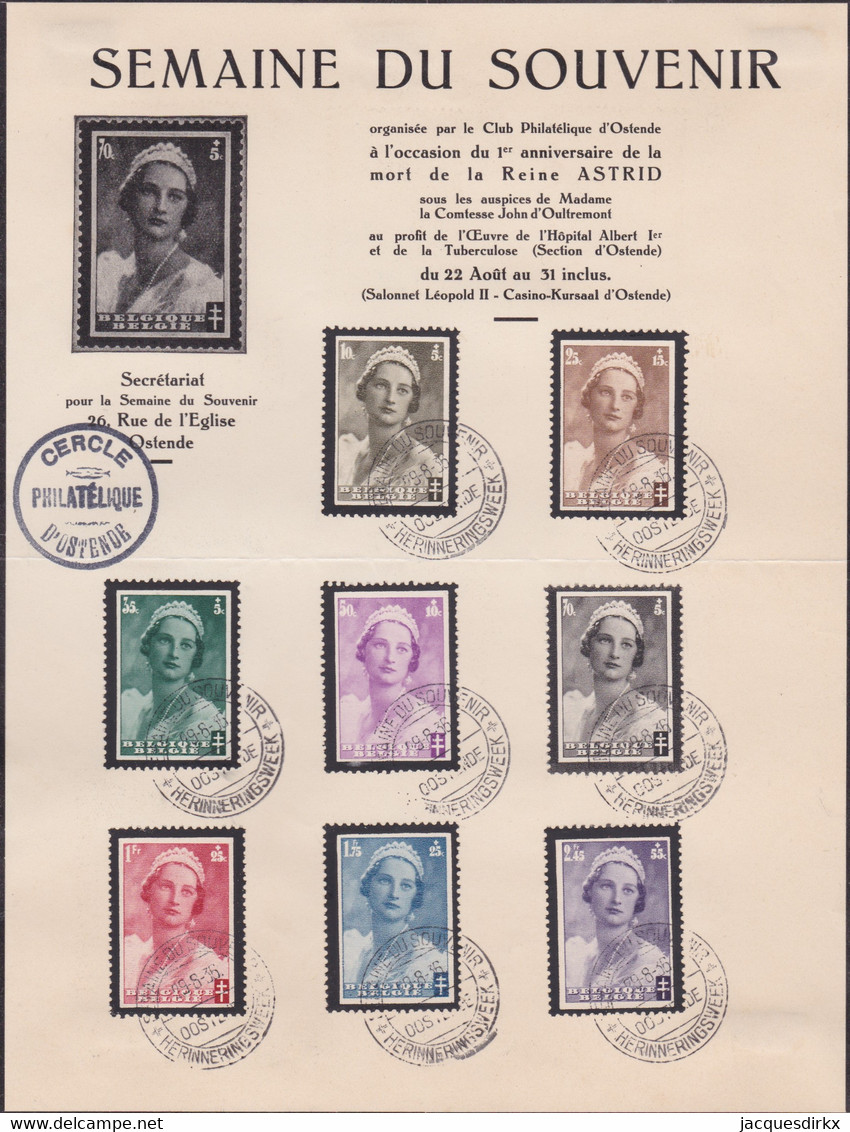 Belgie  .   OBP   .      411/418 Op Kaart     .      O     .    Gebruikt  .   / .     Oblitéré - Used Stamps