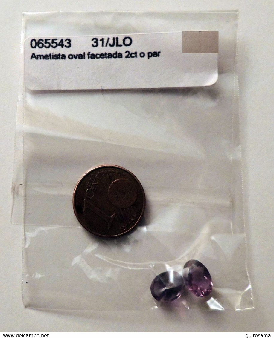 Améthyste oval à facettes 2 carats (2 pièces) - Brésil