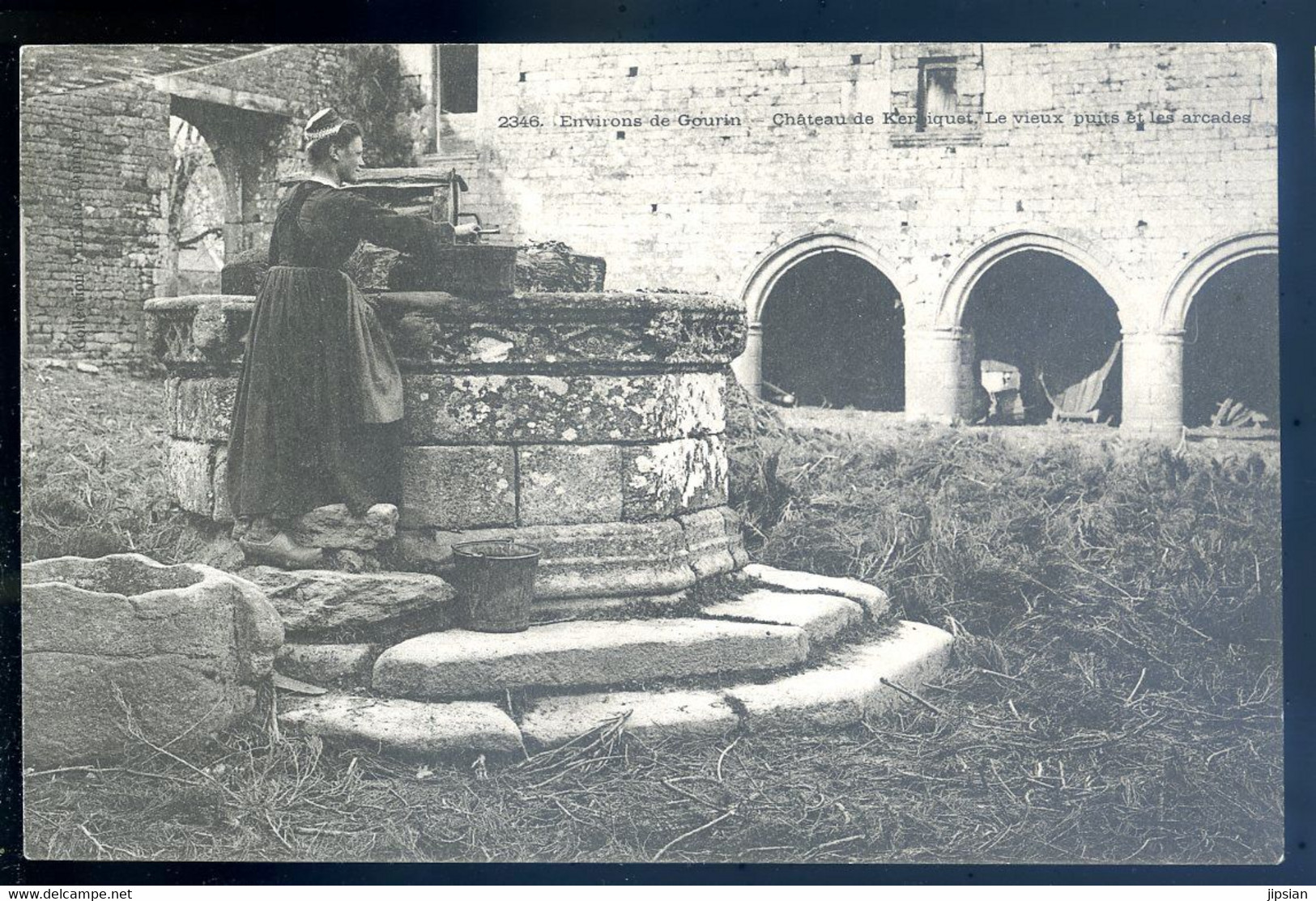 Cpa Du 56 Environs De Gourin  - Château De Kerbiquet , Le Vieux Puits Et Les Arcades NOV20-73 - Gourin