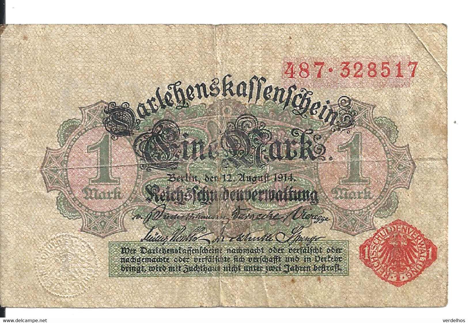 ALLEMAGNE 1 MARK 1914 VF P 51 - Autres & Non Classés