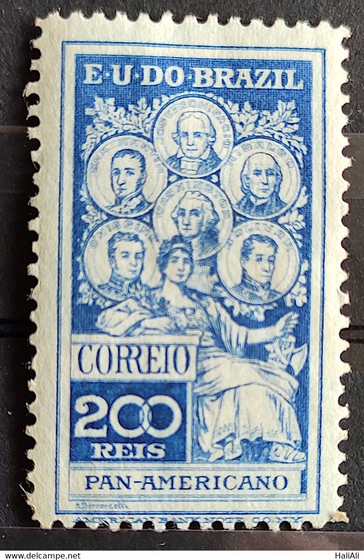 C 9 Brazil Stamp Pan American Jose Bonifacio Washington San Martin Hidalgo Bolivar 1909 9 - Neufs