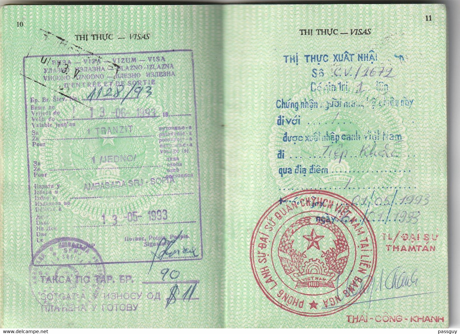 VIETNAM Official Passport 1992 Passport Officiel – Reisepaß - Documentos Históricos