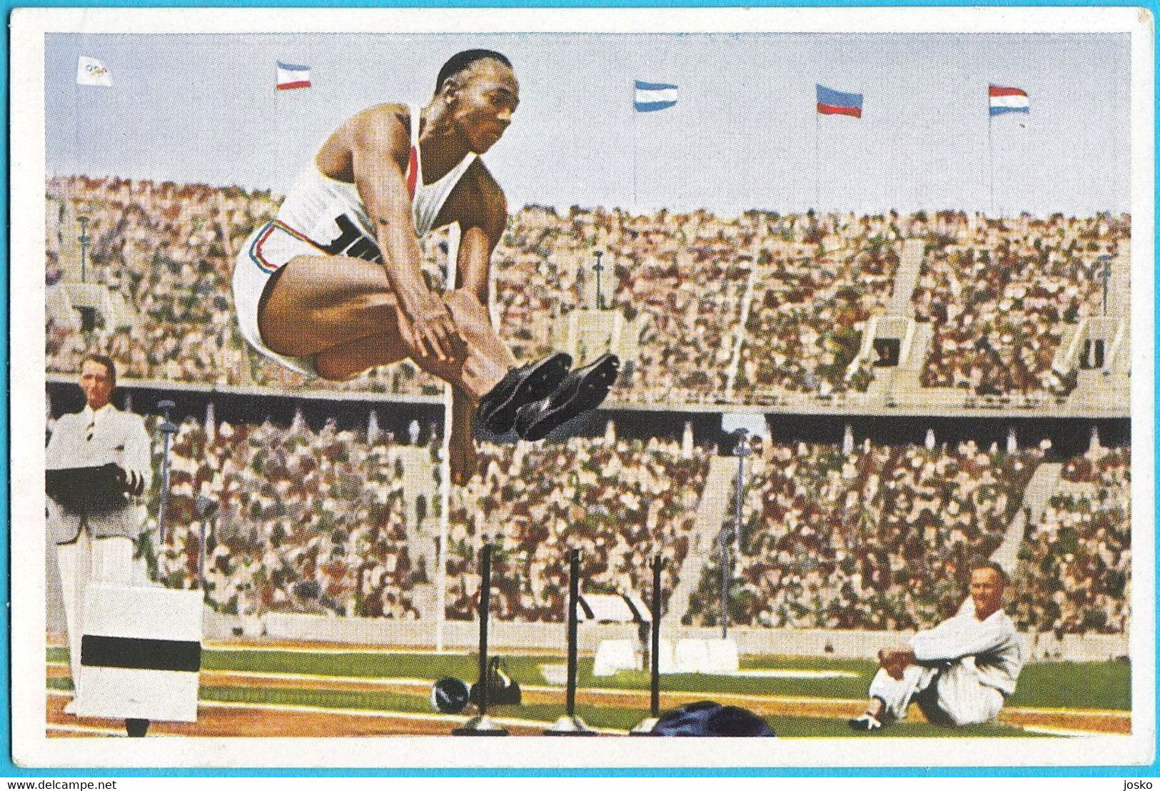 JESSE OWENS (USA) - Olympic Games 1936 Berlin * GOLD - LONG JUMP * Original Old Card * Athletics Athletisme Atletica - Trading Cards