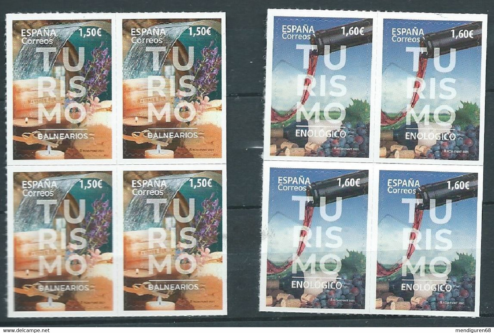 ESPAGNE SPANIEN SPAIN ESPAÑA  2021 TURISME:SPA-OENOLOGICAL SET 2V BLOCK 4V MNH ED 5449-50 MI 5493-94 YT 5203-04 SC 4485- - Ongebruikt