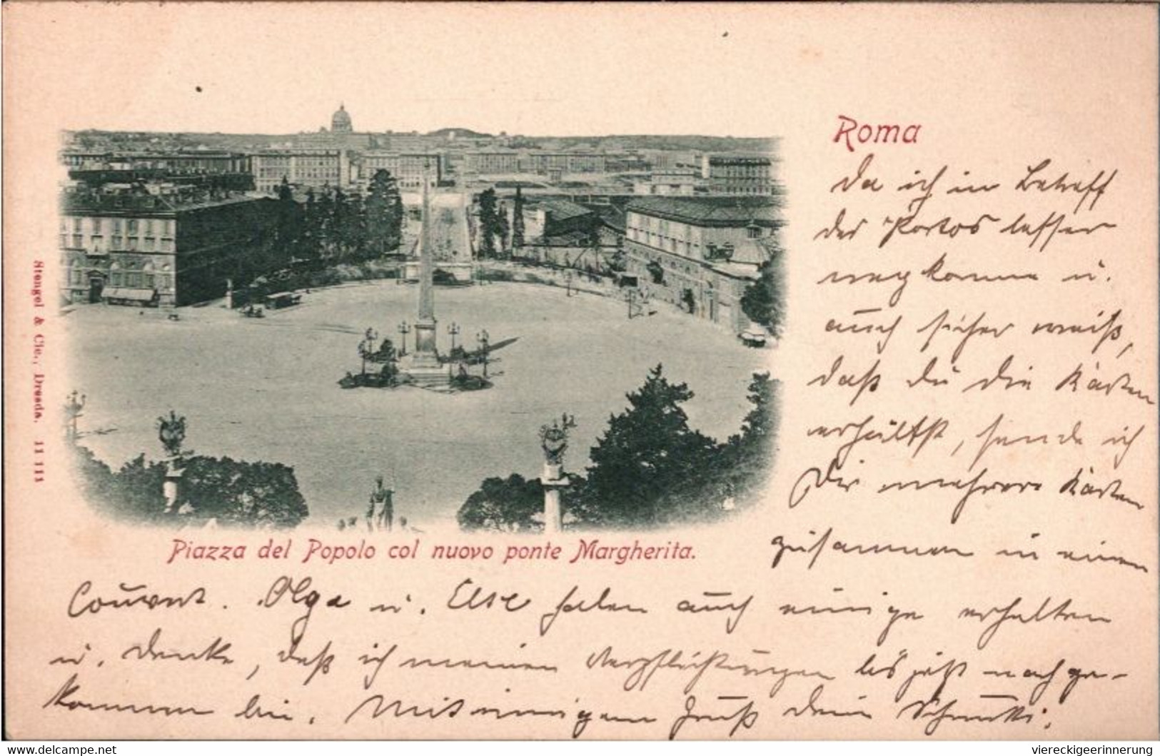 ! Alte Ansichtskarte Rom, Roma, Piazza Del Popolo, Verlag Stengel, Dresden - Orte & Plätze