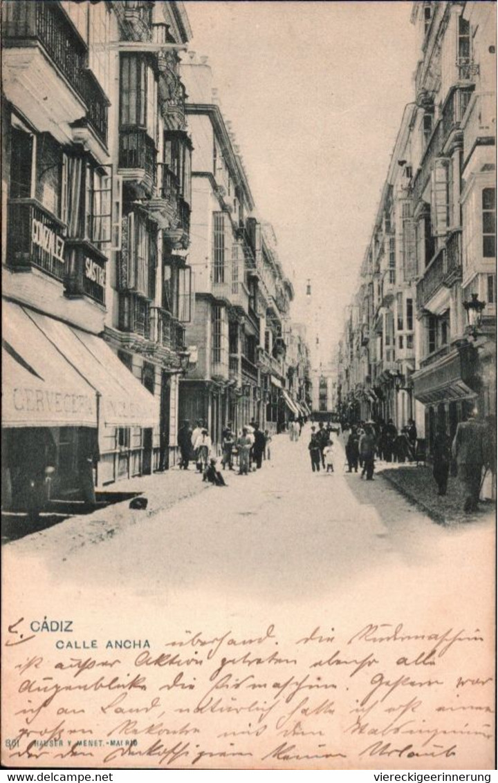 ! Alte Ansichtskarte Cadiz, Calle Ancha, Spanien, Verlag Hauser Y Menet - Cádiz