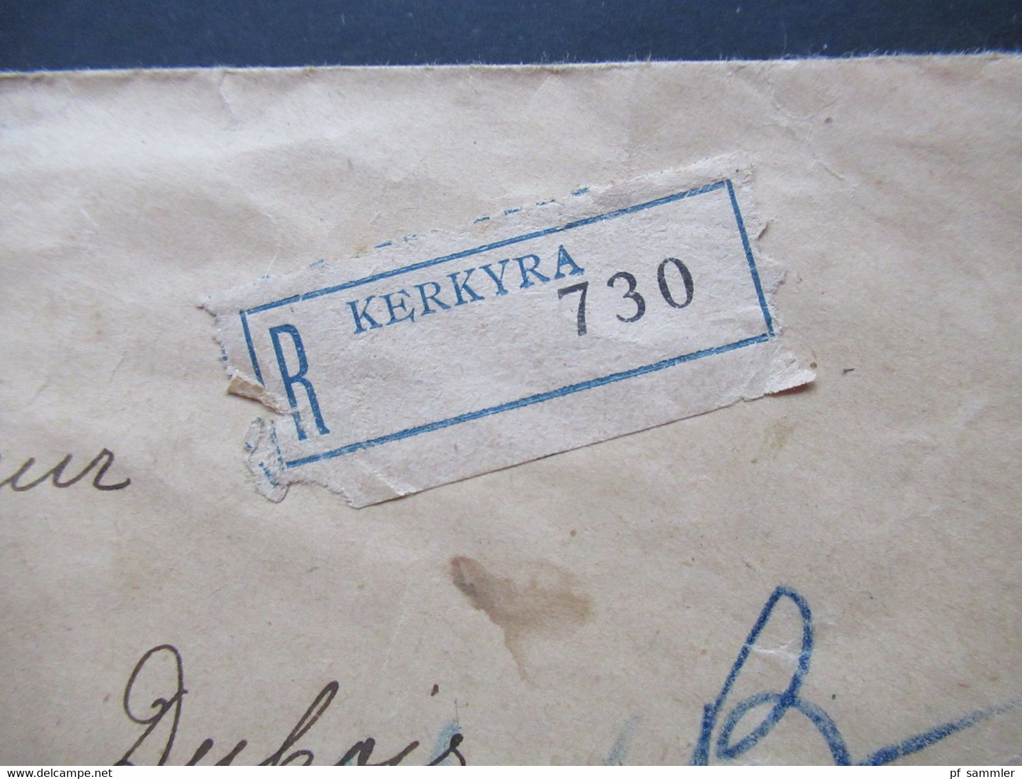 Griechenland 1930 Korfu / Corfou Einschreiben / Reko Kerkyra - Bruxelles Rückseitig Stempel Brindisi Transit Raccoman. - Lettres & Documents