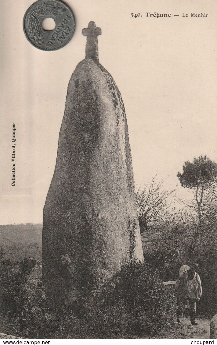 29 - Très Belle Carte Postale Ancienne De Trégunc    Le Menhir - Trégunc