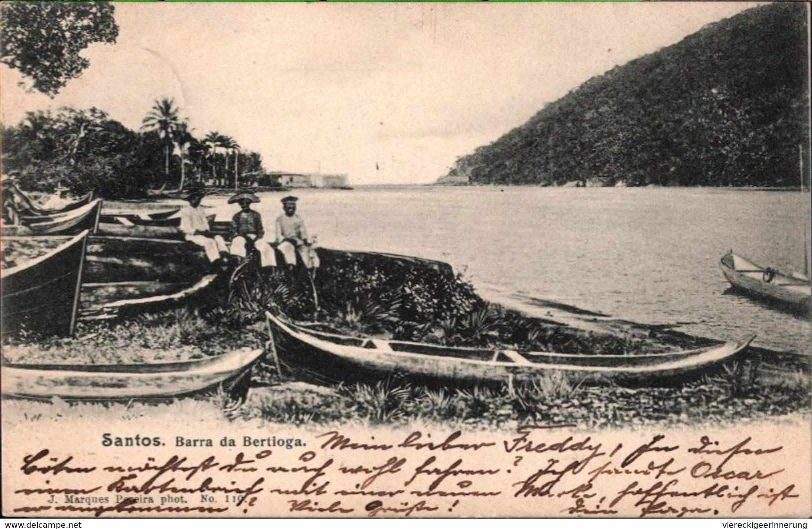 ! 1906 Old Postcard Santos, Barra Da Bertioga, Brasilien, Brazil - São Paulo