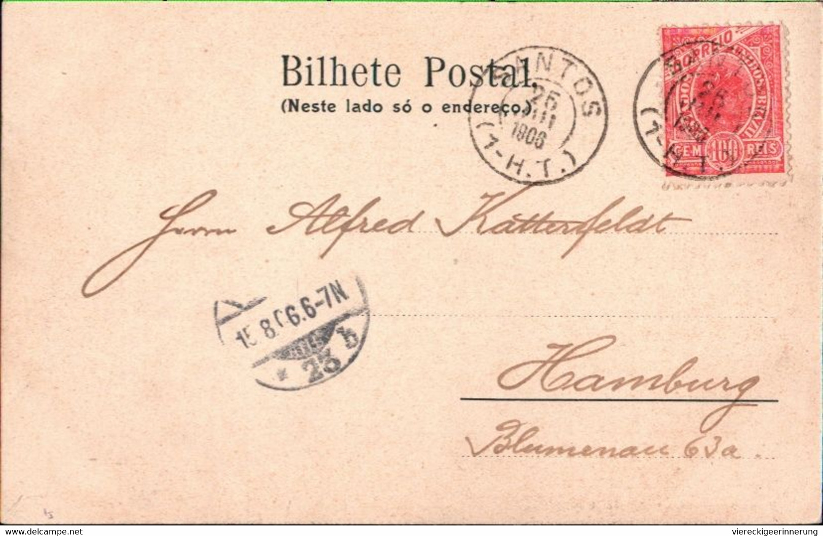 ! 1906 Old Postcard Santos, Barra Da Bertioga, Brasilien, Brazil - São Paulo