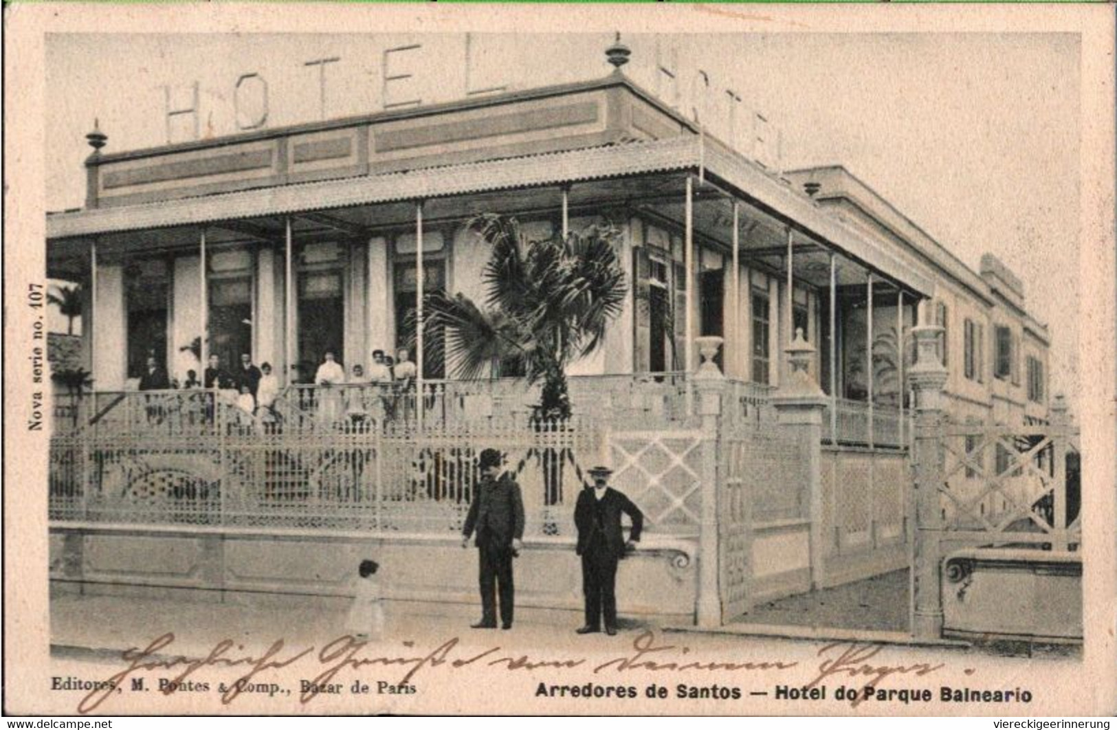 ! 1906 Old Postcard Santos, Parque Balneario, Hotel, Brasilien, Brazil - São Paulo