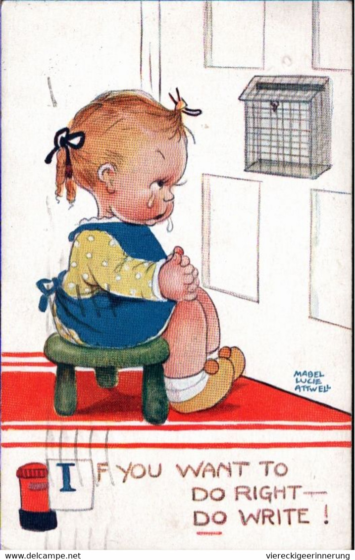 ! Künstlerkarte Ansichtskarte ( Sign. Attwell ), Write, Post, Valentines, 1929 - Attwell, M. L.