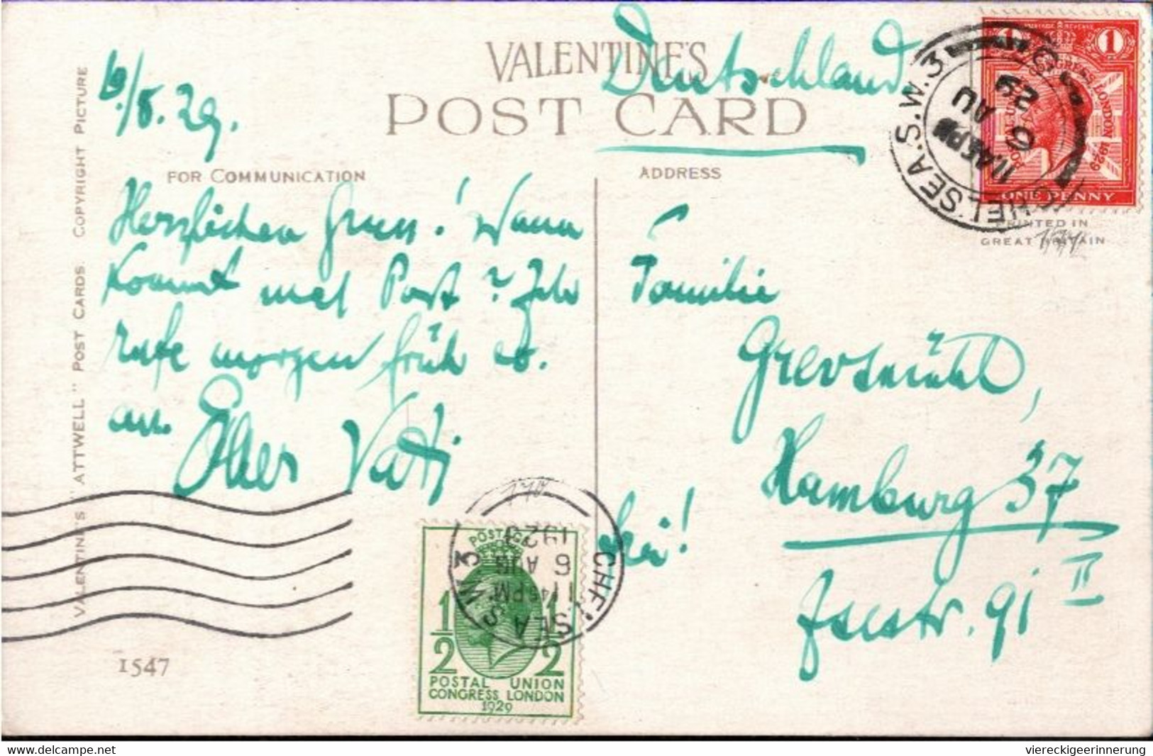 ! Künstlerkarte Ansichtskarte ( Sign. Attwell ), Write, Post, Valentines, 1929 - Attwell, M. L.