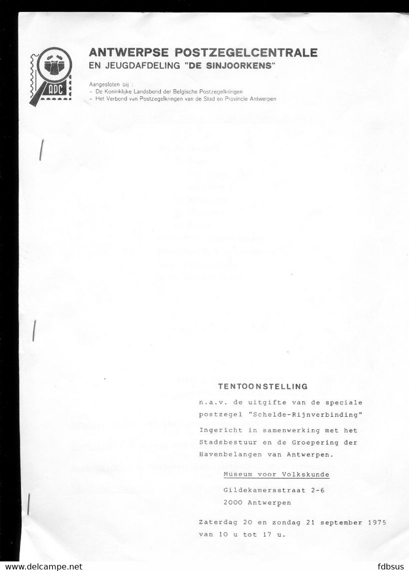 1975 APC Tijdschrift Met Tentoonstelling En Speciale Postzegel Schelde Rijn Verbinding - 16 Blz - Rhein Verbindung - Poste Militaire & Histoire Postale