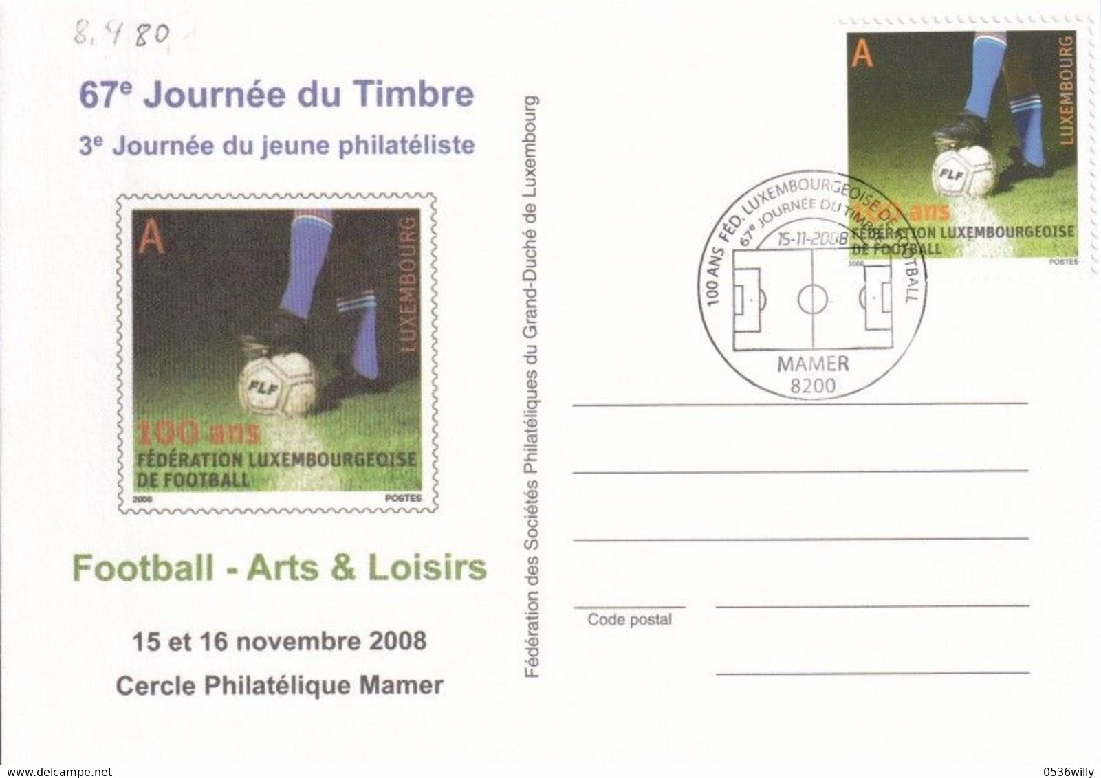 Mamer Journêe Du Timbre /Fussballverband (8.479) - Storia Postale