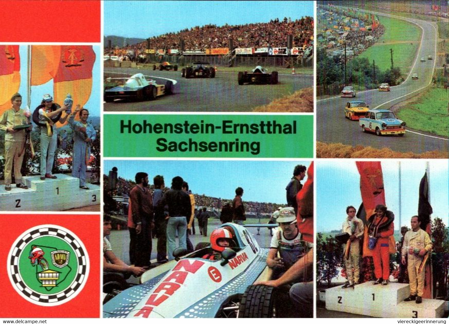 ! DDR Ansichtskarte Sachsenring Hohenstein-Ernstthal, Rennen, Rennwagen, Autos, Narva Reklame - Passenger Cars