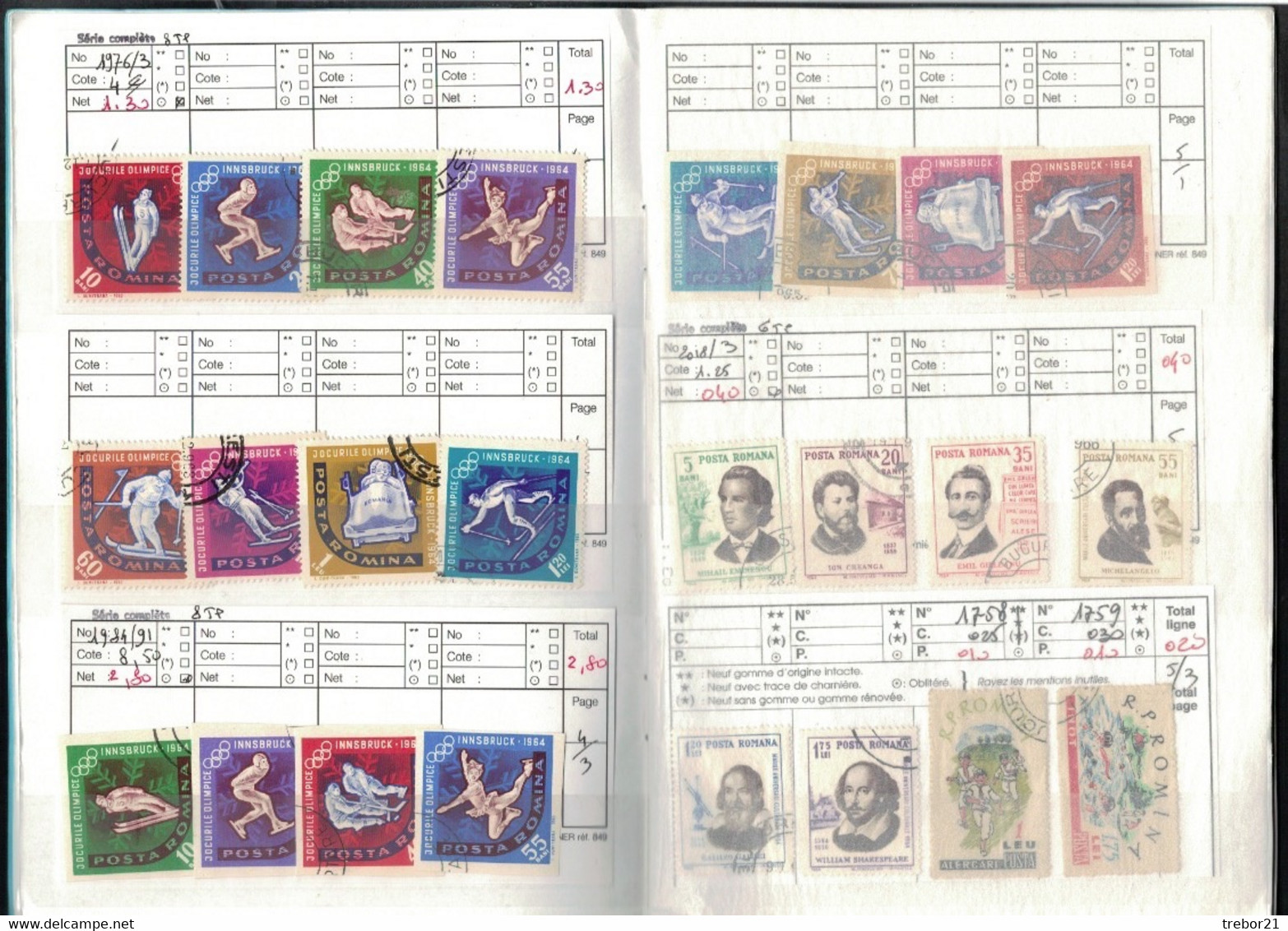 ROUMANIE -  Cote Yvert = 223 €uros -  - Deux Carnets - Collections (en Albums)