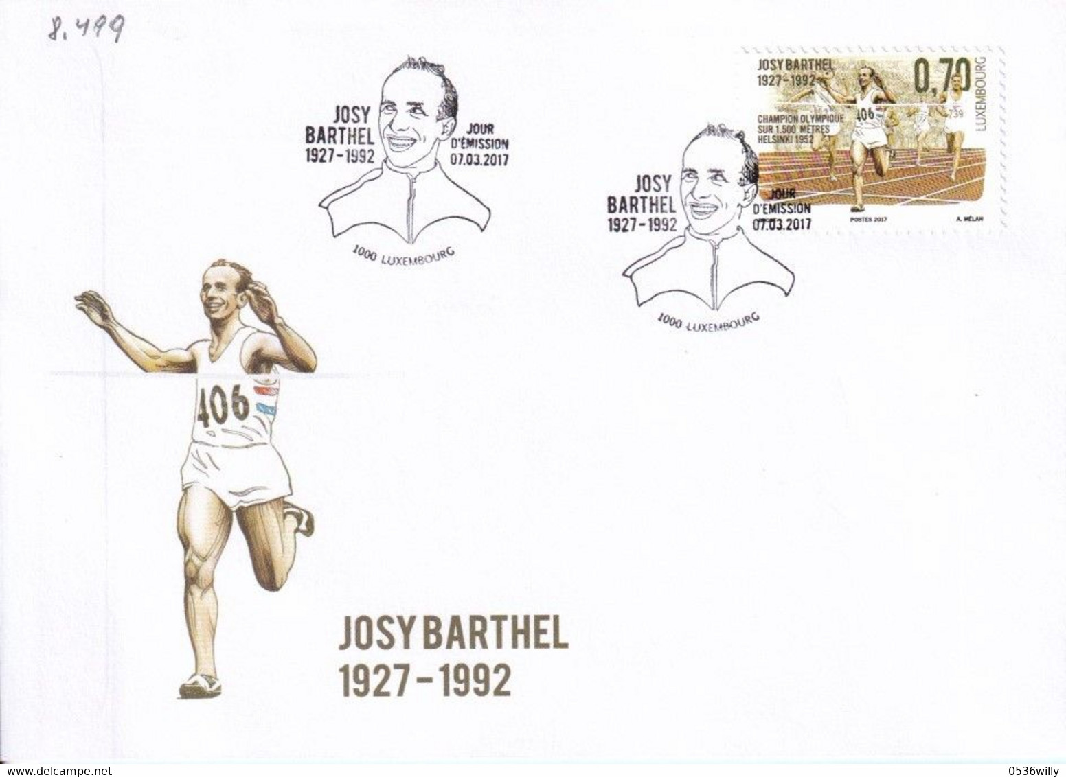 Luxembourg 2017 - FDC Josy Barthel (8.499) - Storia Postale