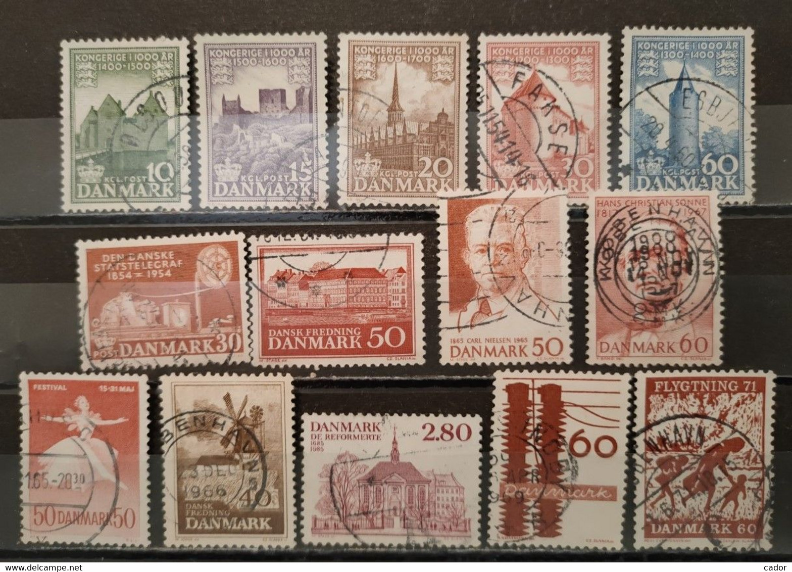 DANEMARK - 1955/1965 - Lot De 37 Timbres Oblitérés O ( Voir Scan) - Sammlungen