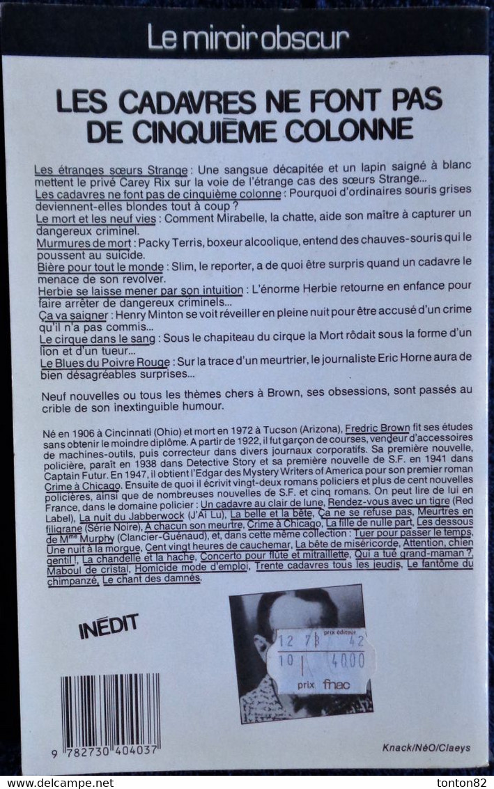 NéO 132 - Les Cadavres Ne Font Pas De Cinquième Colonne - Fredric Brown - ( 1986 ) . - NEO Nouvelles Ed. Oswald