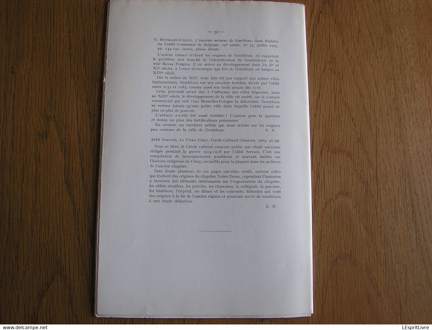 NAMVRCVM Namurcum N° 1 1967 Régionalisme Namur Chronologie Abesses Val Saint Georges Histoire Cossons Communistes - Belgique