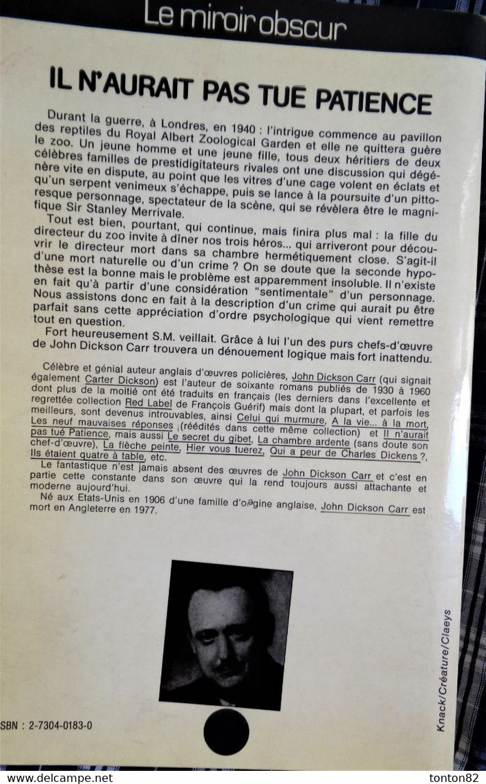 NéO 56 - Il N'aurait Pas Tué Patience - John Dickson Carr- ( 1983 ) . - NEO Nouvelles Ed. Oswald