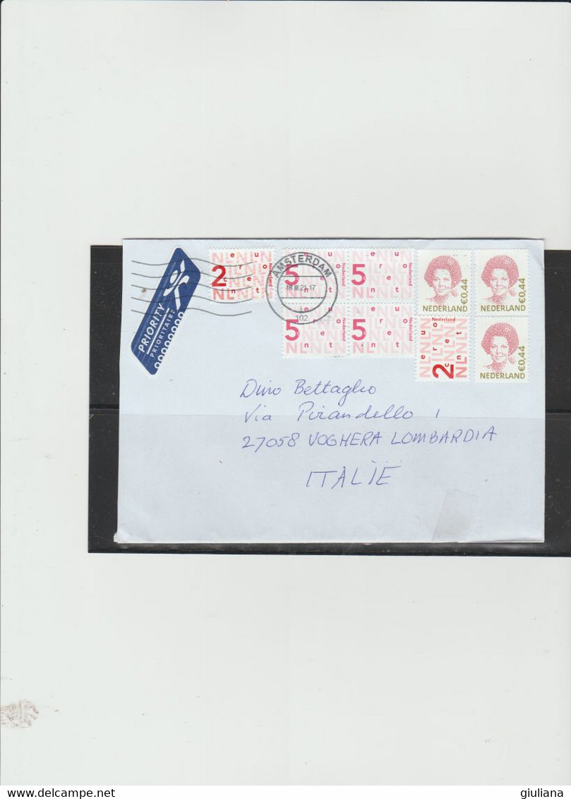 Olanda 2021 - Busta X L'Italia Affrancata Con 9 Stamps - Lettres & Documents