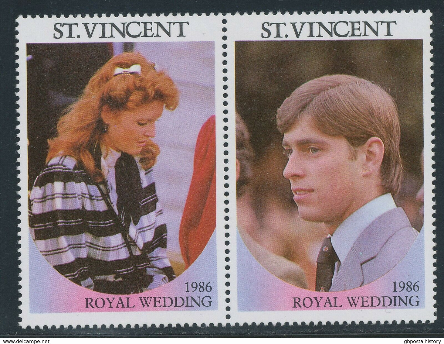 ST. VINCENT 1986 Wedding Prince Andrew & Sarah Ferguson VARIETY MISSING VALUES - St.Vincent (1979-...)