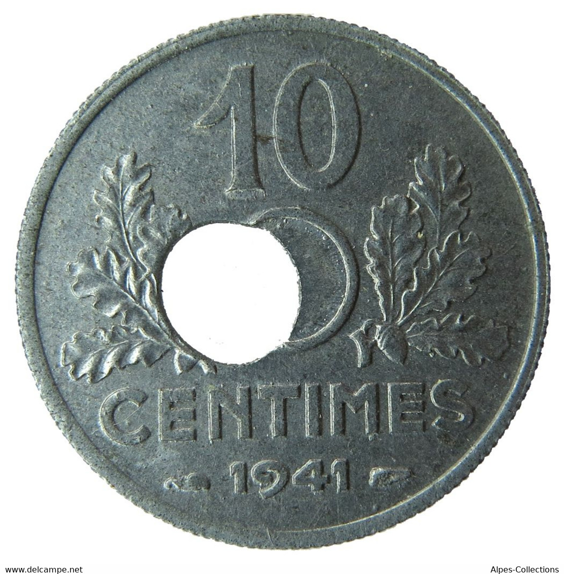 F14102.1 - FRANCE - 10 Centimes Etat Français - 1941 - Perforation Décentrée - Errores Y Curiosidades