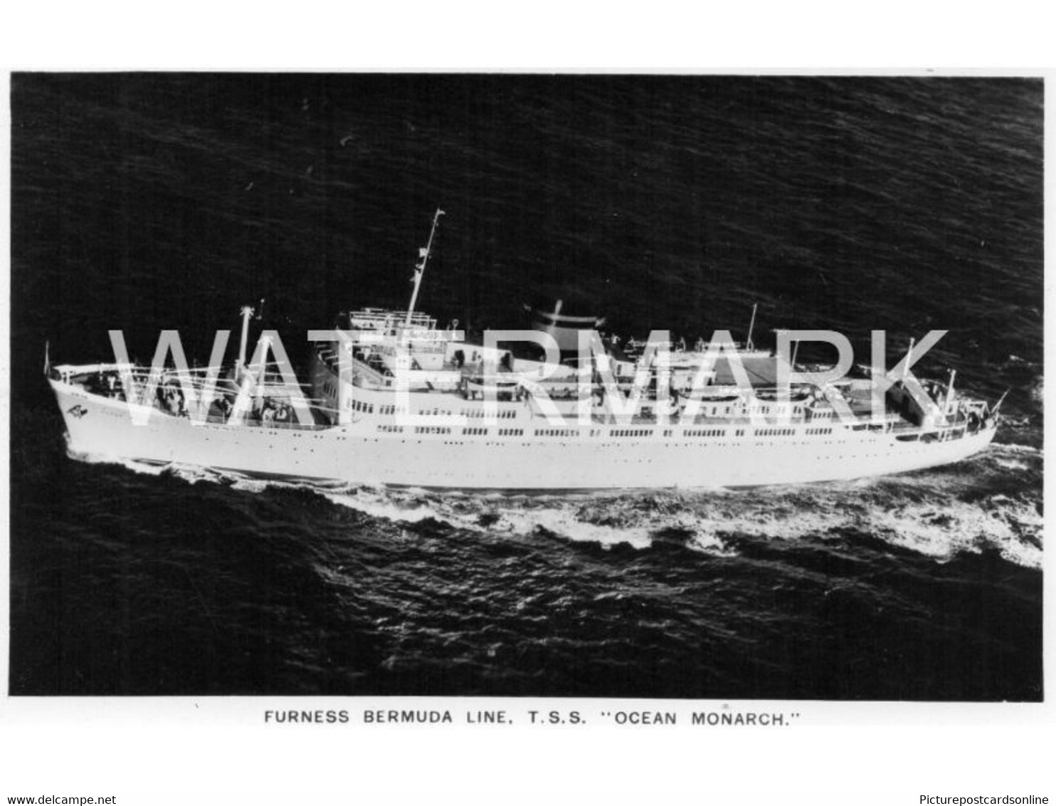 BERMUDA FURNESS BERMUDA LINE T.S.S. OCEAN MONARCH OLD R/P POSTCARD ANTILLES - Bermuda