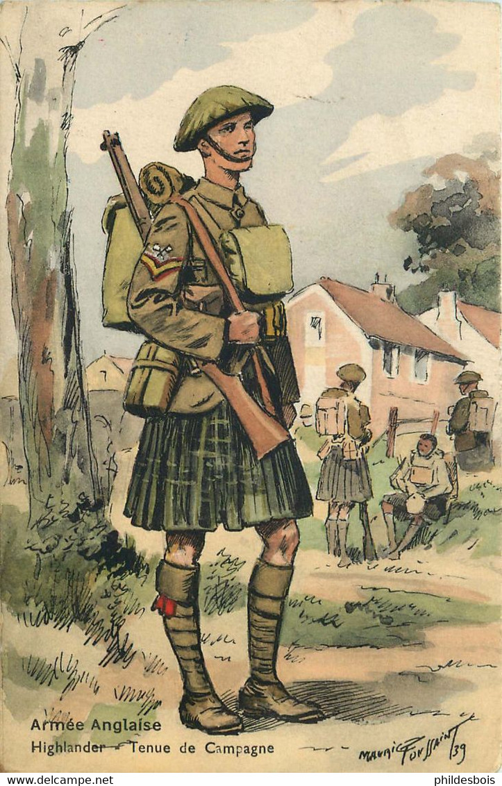 MILITAIRE UNIFORME  Armée Anglaise  Illustrateur Maurice TOUSSAINT - Uniforms