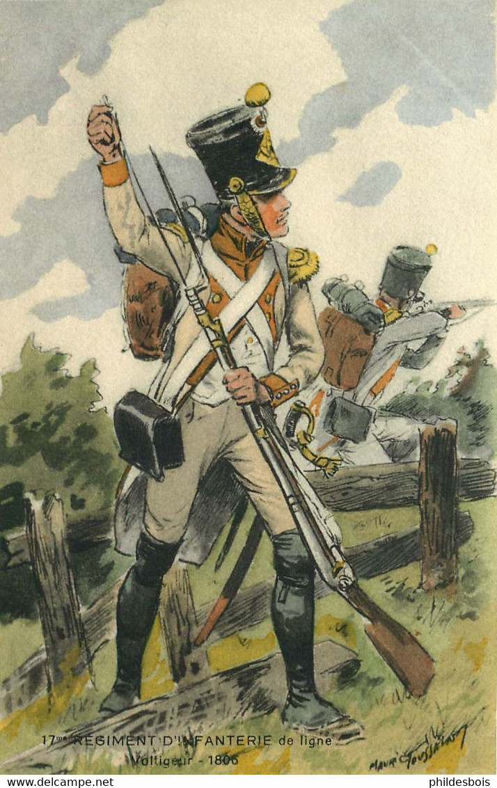 MILITAIRE UNIFORME 17eme Régiment D' Infanterie    Illustrateur Maurice TOUSSAINT - Uniforms