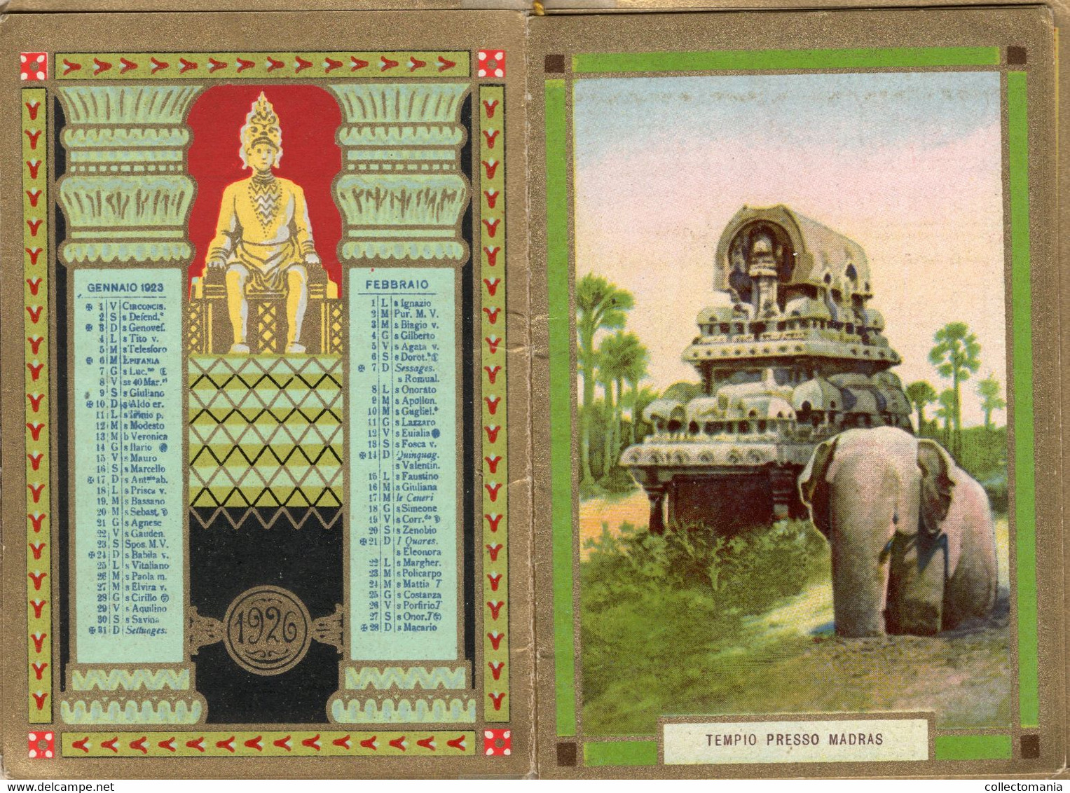 Booklet Parfum CALENDRIER 1926  RANCE & C°  Scènes INDIA  Litho. - Profumeria Antica (fino Al 1960)