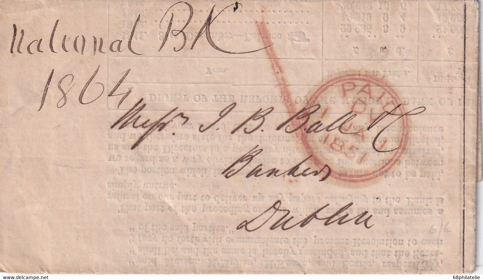 GRANDE BRETAGNE 1851 LETTRE POUR DUBLIN - ...-1840 Préphilatélie