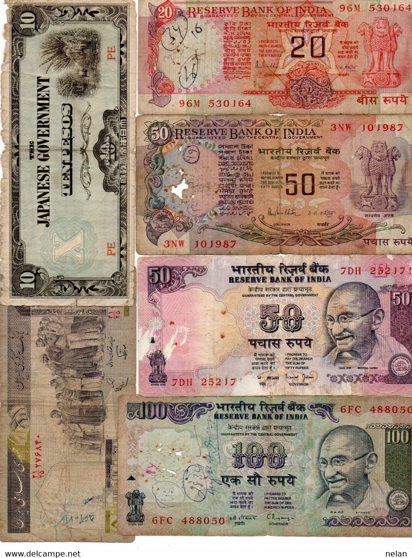 LOTTO BANCONOTE CIRCOLATE -ASIA -INDIA,FILIPPINE,PERSIA - Kiloware - Banknoten