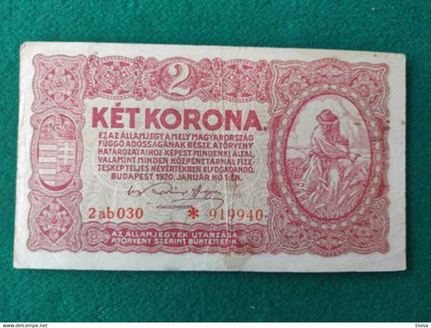 Ungheria 2 Korona 1920 - Hongrie