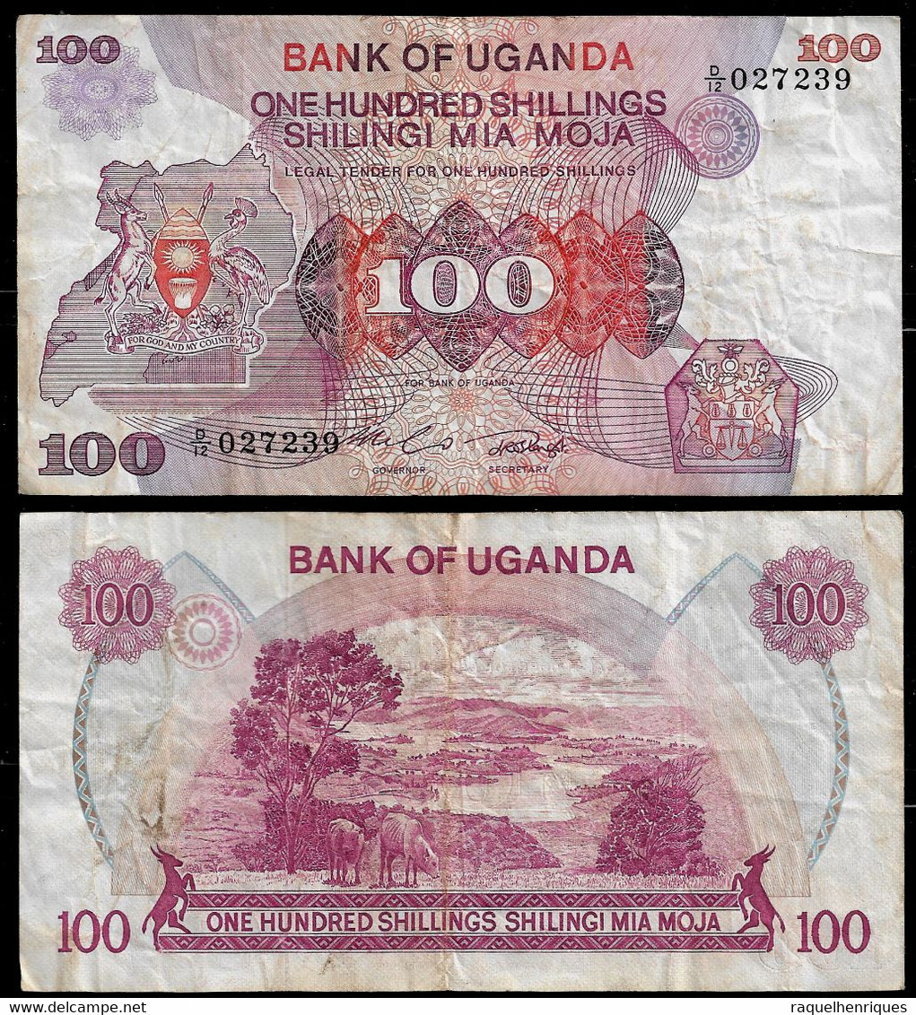 UGANDA BANKNOTE - 100 SHILLINGS (1982) P#19a F (NT#03) - Uganda