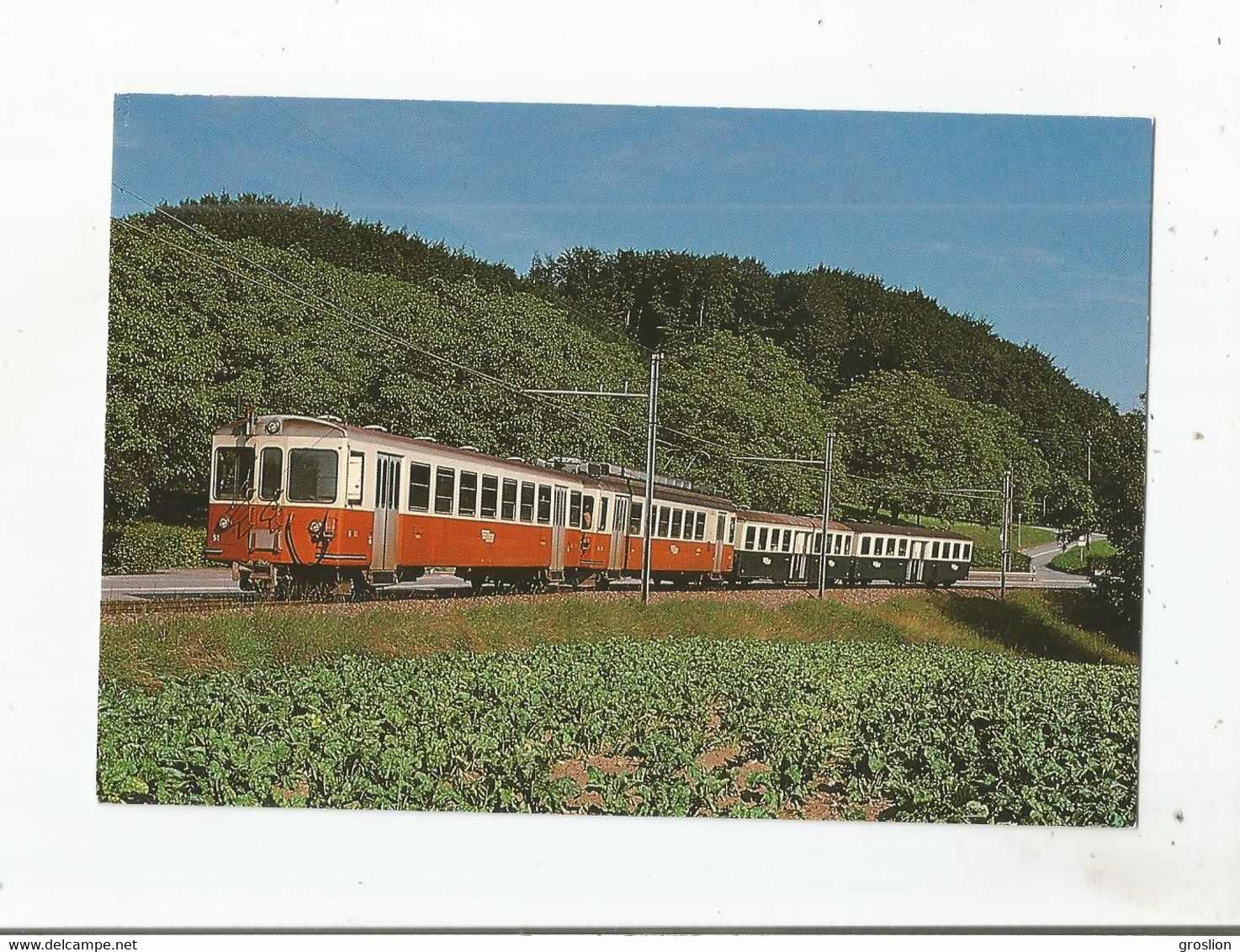 UN TRAIN D'ABONNES PRES DE JOUXTENS - MEZERY LE 28 JUIN 1985 .CHEMIN DE FER LAUSANNE ECHALLENS BERCHER (L E B) - Bercher