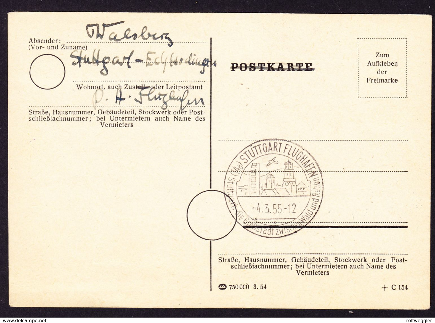 1955 PK Mit Sonderflugpost Ab Leipzig Messe. Abgangsort Luxemburg Ville - Lettres & Documents