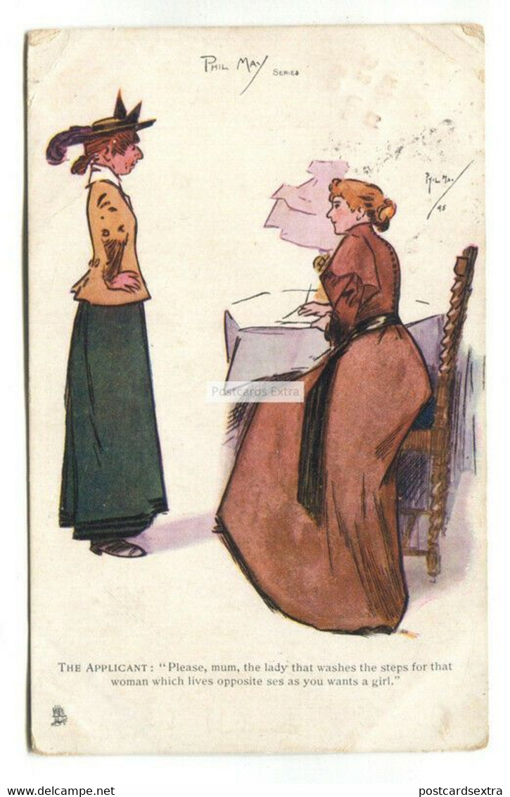 Phil May - The Applicant - Tuck Postcard No. 1774, Used In 1905 - Other & Unclassified