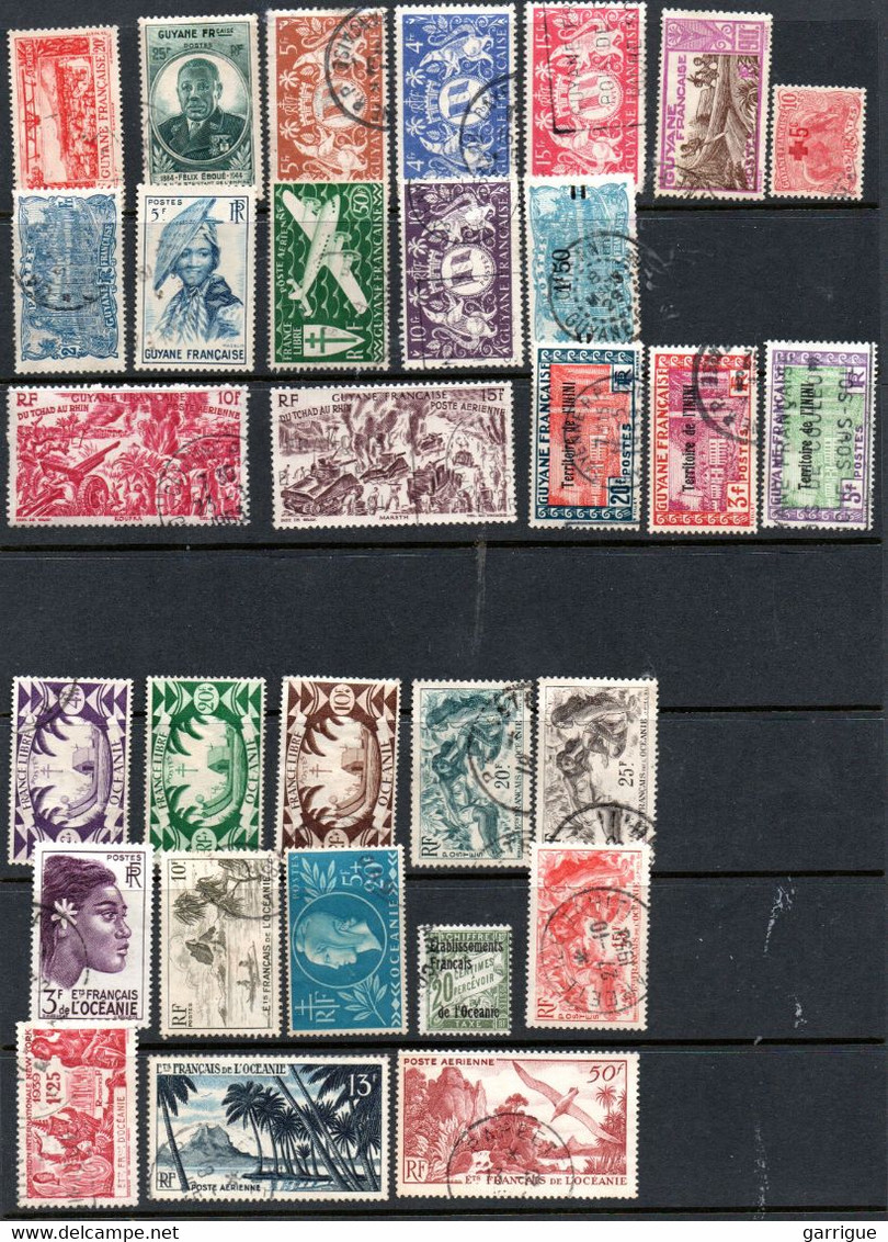 Petit Lot De Timbres Anciens Des Colonies Françaises Hors Afrique - Collections (with Albums)