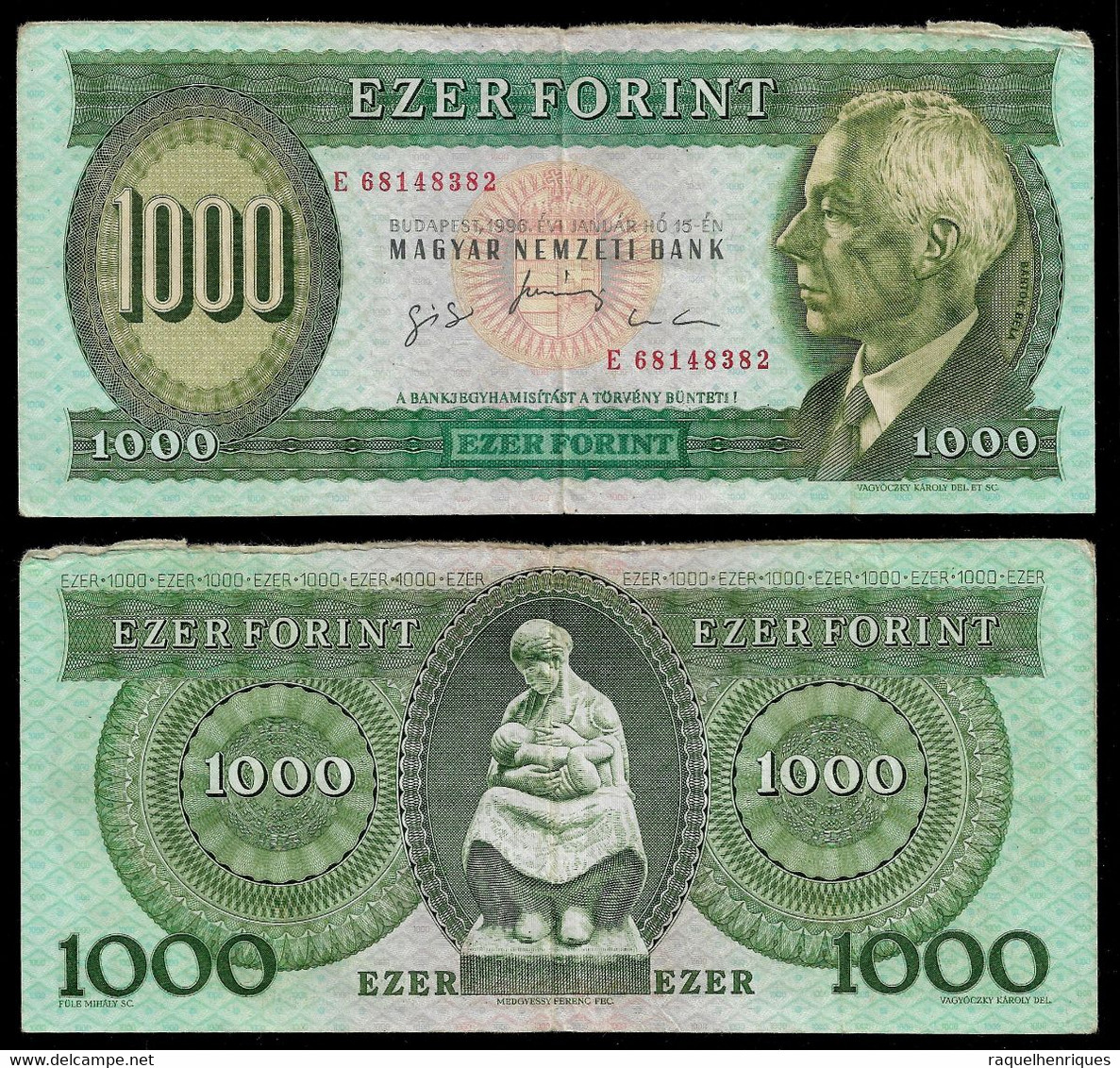 HUNGARY BANKNOTE - 1000 FORINT 1996 P#176c F (NT#03) - Hongrie