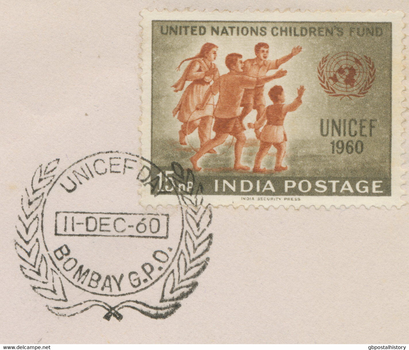 INDIA 1960, UNICEF – UNITED NATIONS CHILDREN‘s FUND FDC - FDC