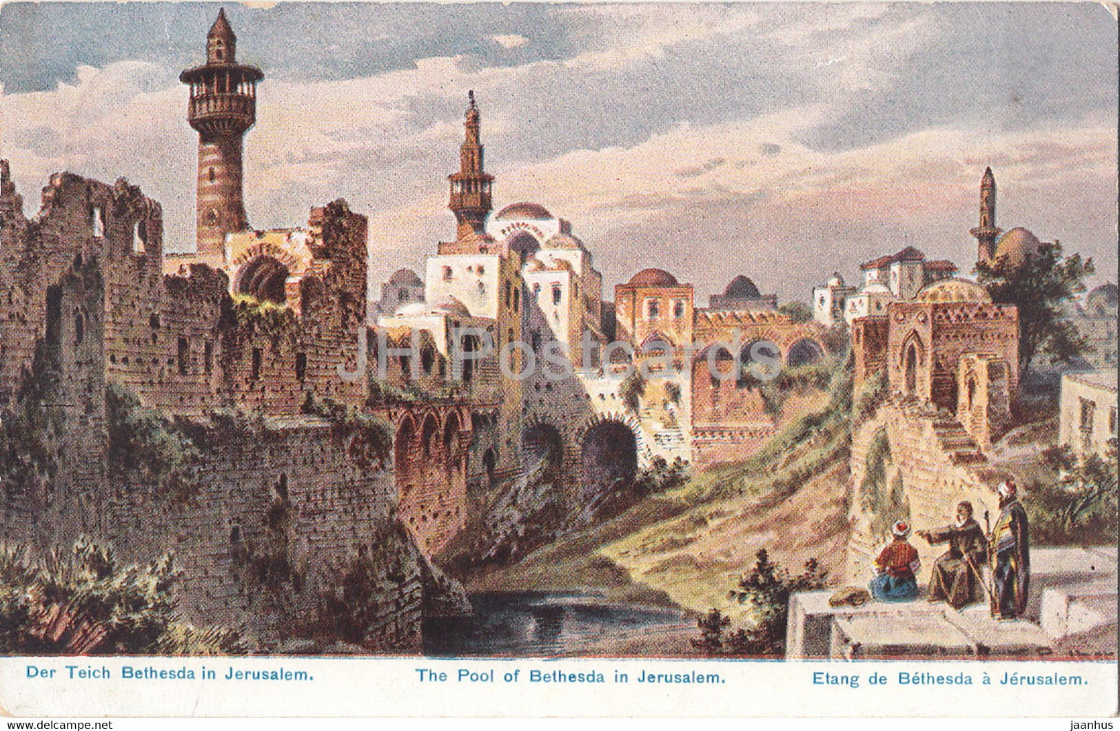 The Pool Of Bethesda In Jerusalem - Etang De Bethesda A Jerusalem - 35 - Illustration - Old Postcard - Germany - Used - Perlberg, F.