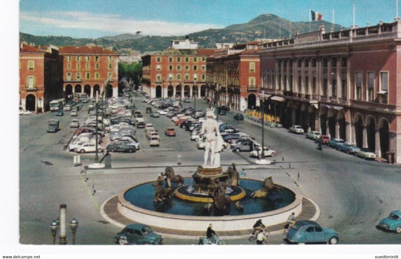 CPSM Nice, Place Masséna,le Casino, 2CV, Dauphine, 4CV Etc... - Voitures De Tourisme