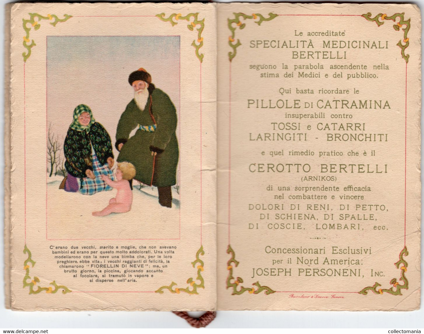 1 Carnet  Booklet  PARFUM Bertilli  Calendrier 1931 Fiabe Russe  Illustr/ V. Nicoulini - Anciennes (jusque 1960)
