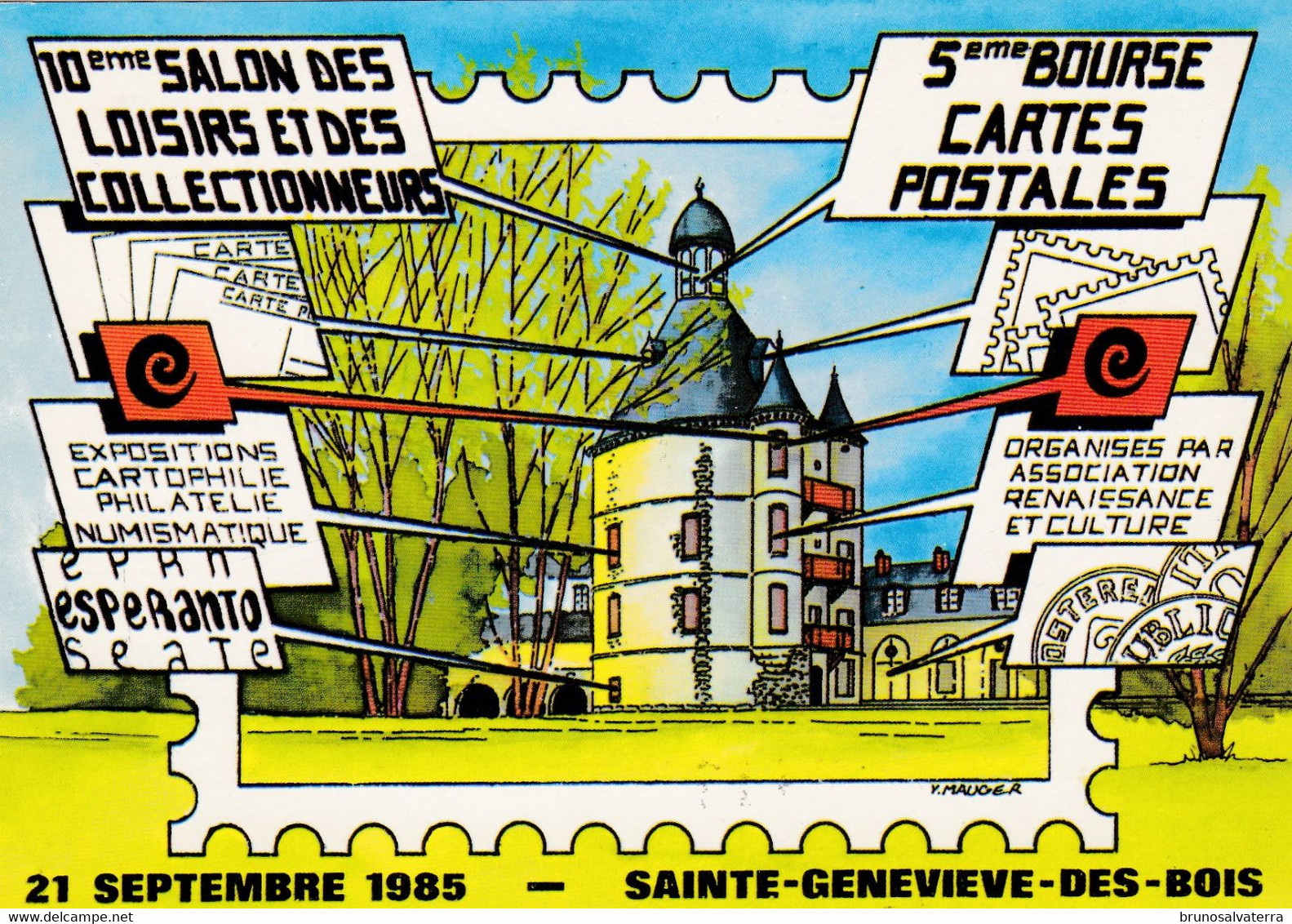 SAINTE-GENEVIEVE DES BOIS - BOURSE CARTES POSTALES 21 SEPTEMBRE 1985 - Bourses & Salons De Collections