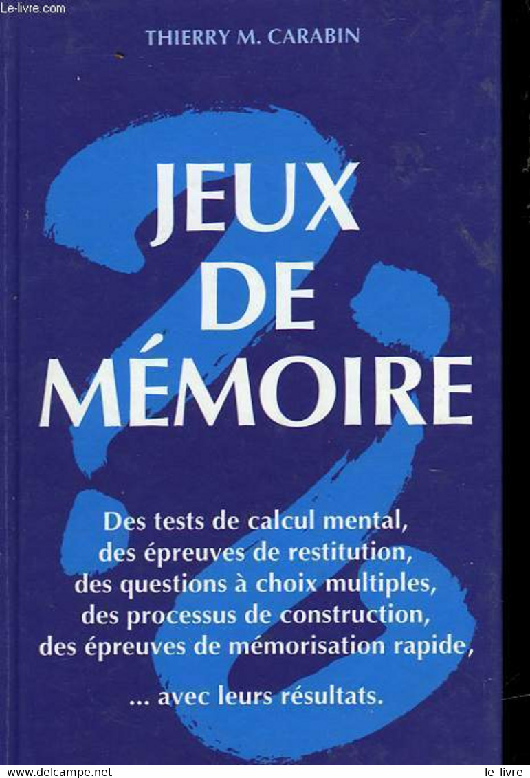 JEUX DE MEMOIRE - CARABIN THIERRY M. - 1995 - Giochi Di Società