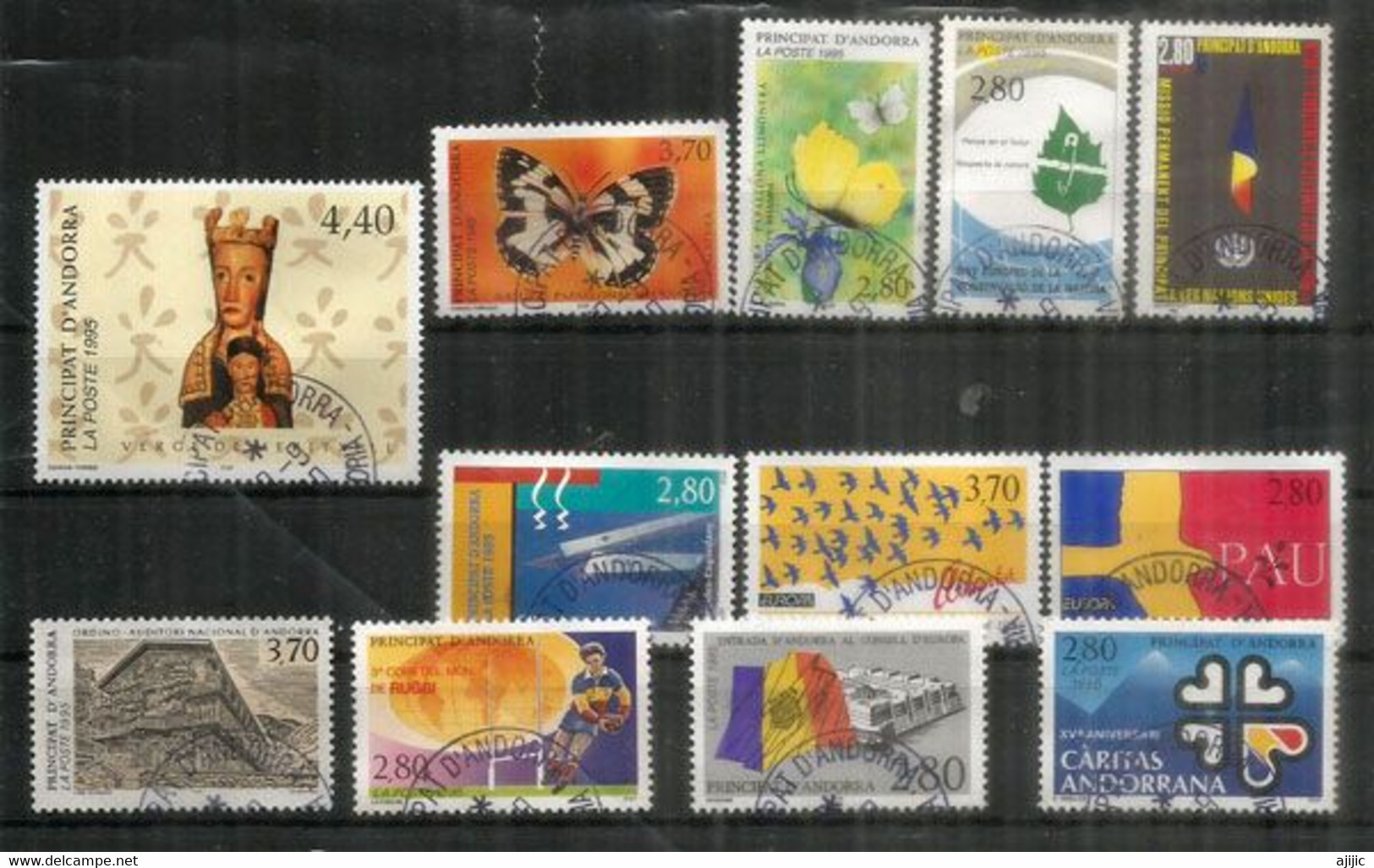 Année Complète ANDORRE 1995. 13 T-p Oblitérés Première Qualité. (Inclus EUROPA 1995 "Paix & Liberté") - Used Stamps