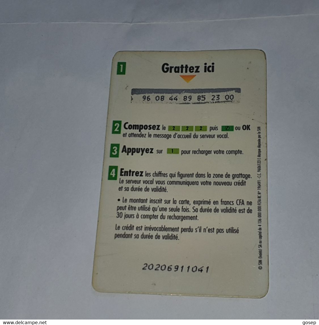 Ivory Coast-(CI-ILL-REF-0004B/2)-carte Lllico(10)-(5.000fcfa)-(96-08-44-89-85-23-00)-used Card+1card Prepiad Free - Ivoorkust